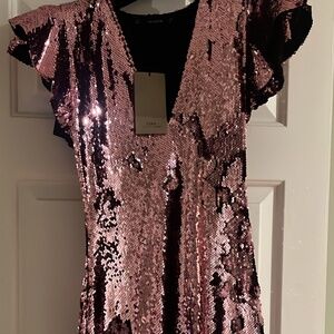 Sparkly Pink Sequin Mini Dress –Brand New with Tags!